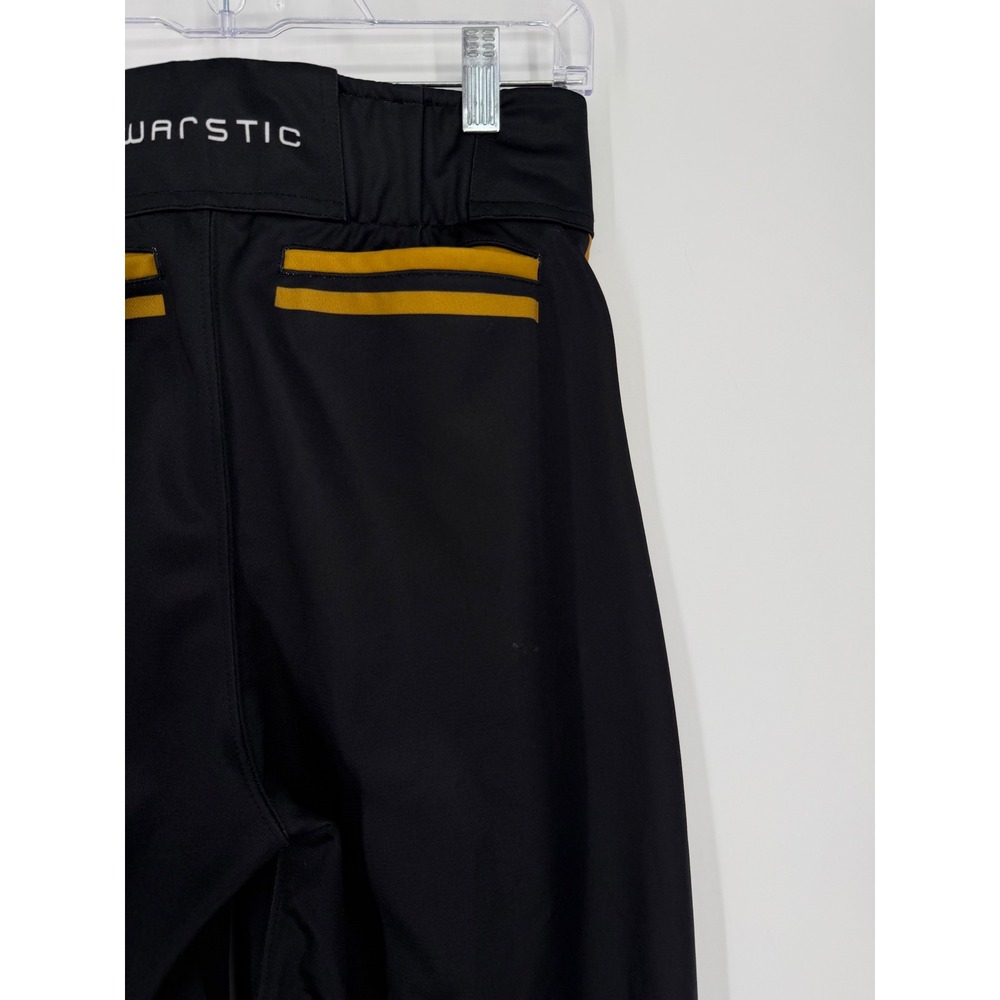 Warstic Mens Baseball Pants Small Black Gold Stripe Sports Uniform Gorpcore - Picture 9 of 15